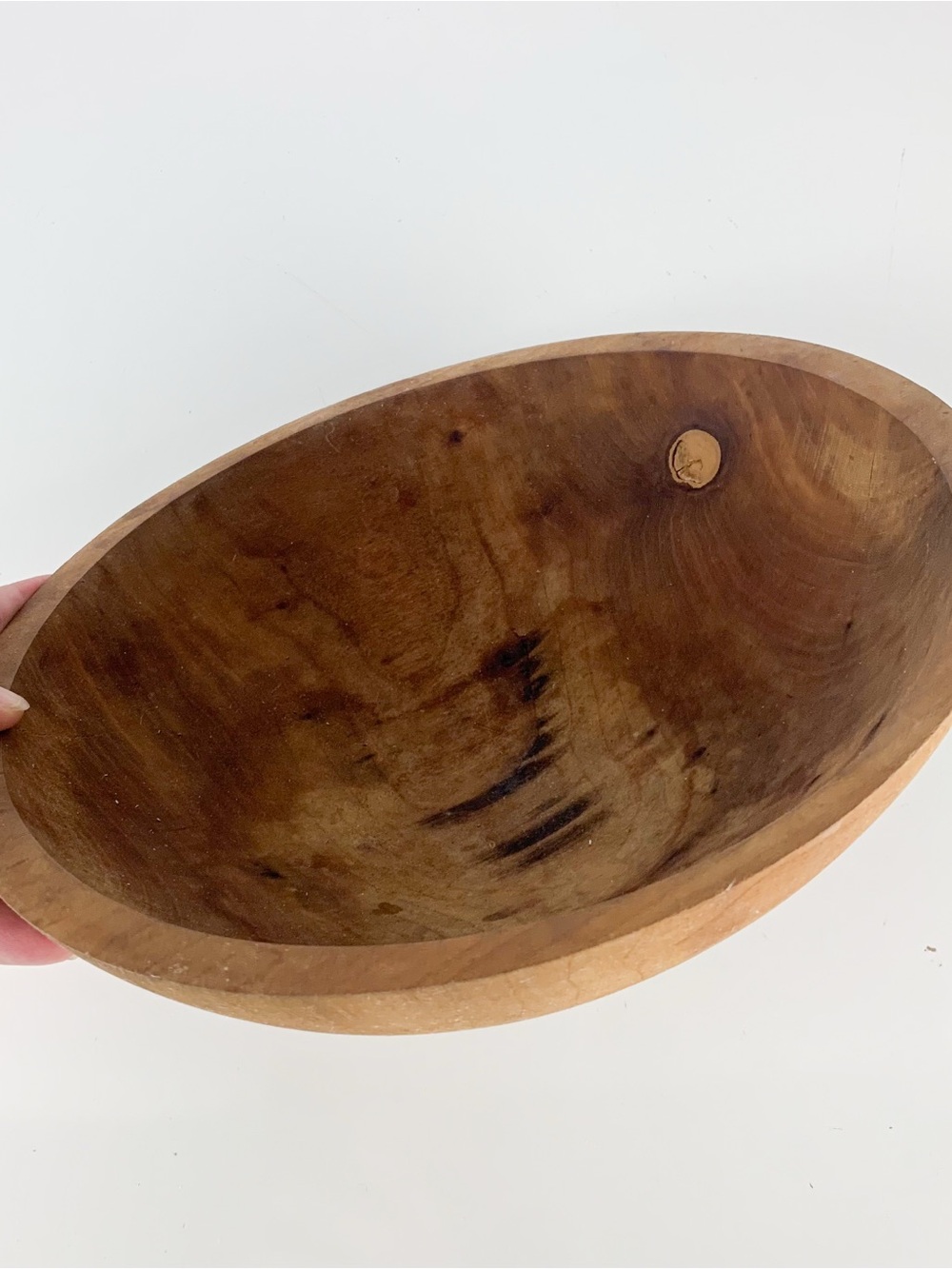 Vintage Antique Primitive Wooden Turned Dough Bowl Farmhouse Rustic Kitchen
